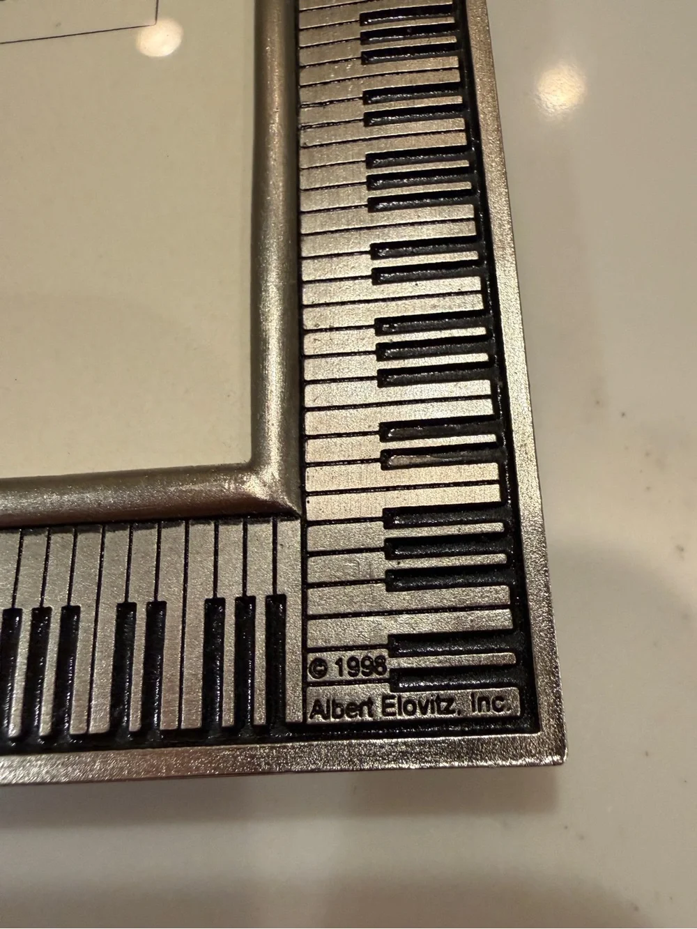 Vintage Albert Elovitz Keyboard Pewter Photo Frame 4x6 Piano Music Lover Gift
